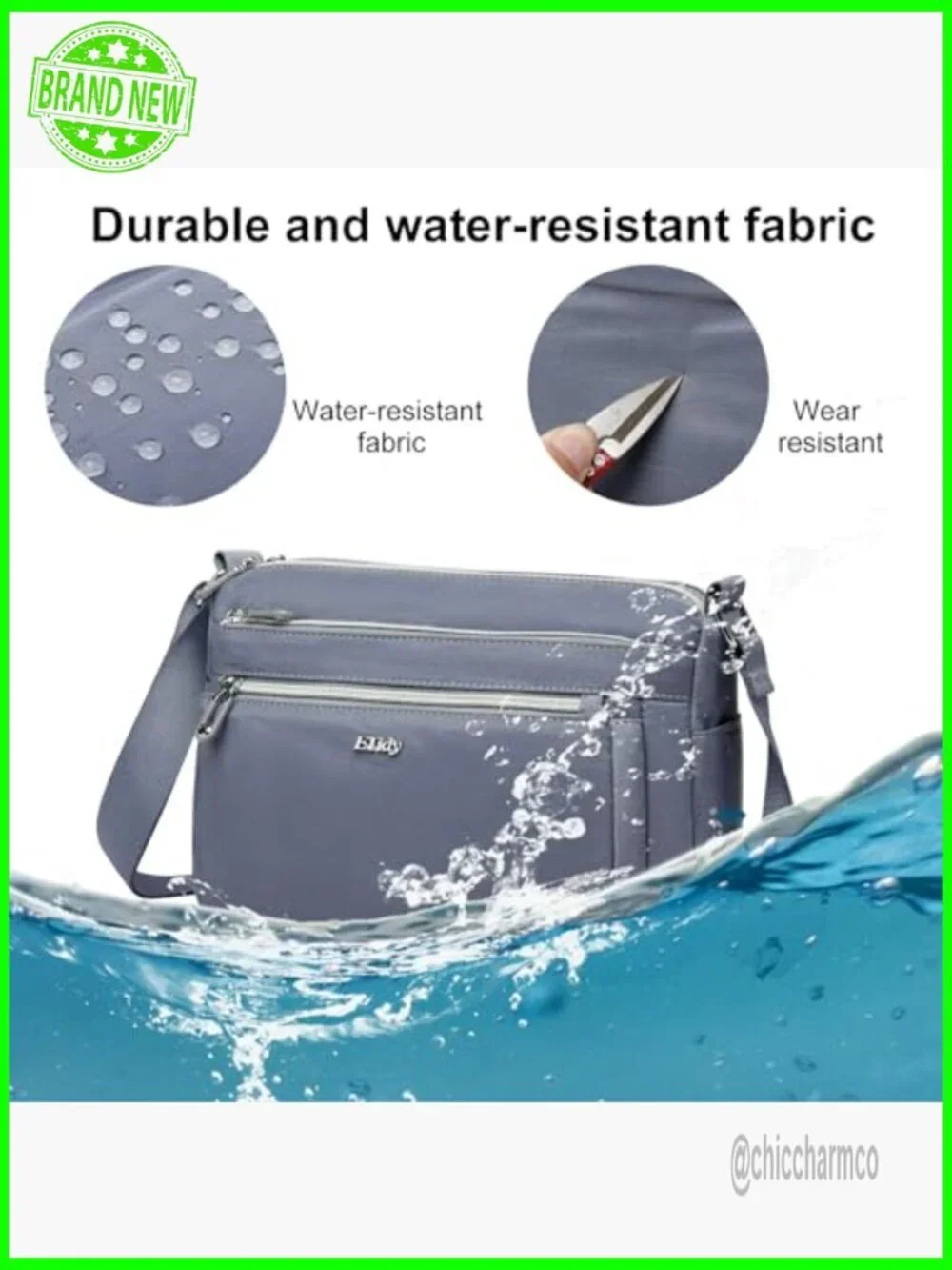 Waterproof Nylon Crossbody Hobo Bag Lightweight Casual Shoulder Purse
